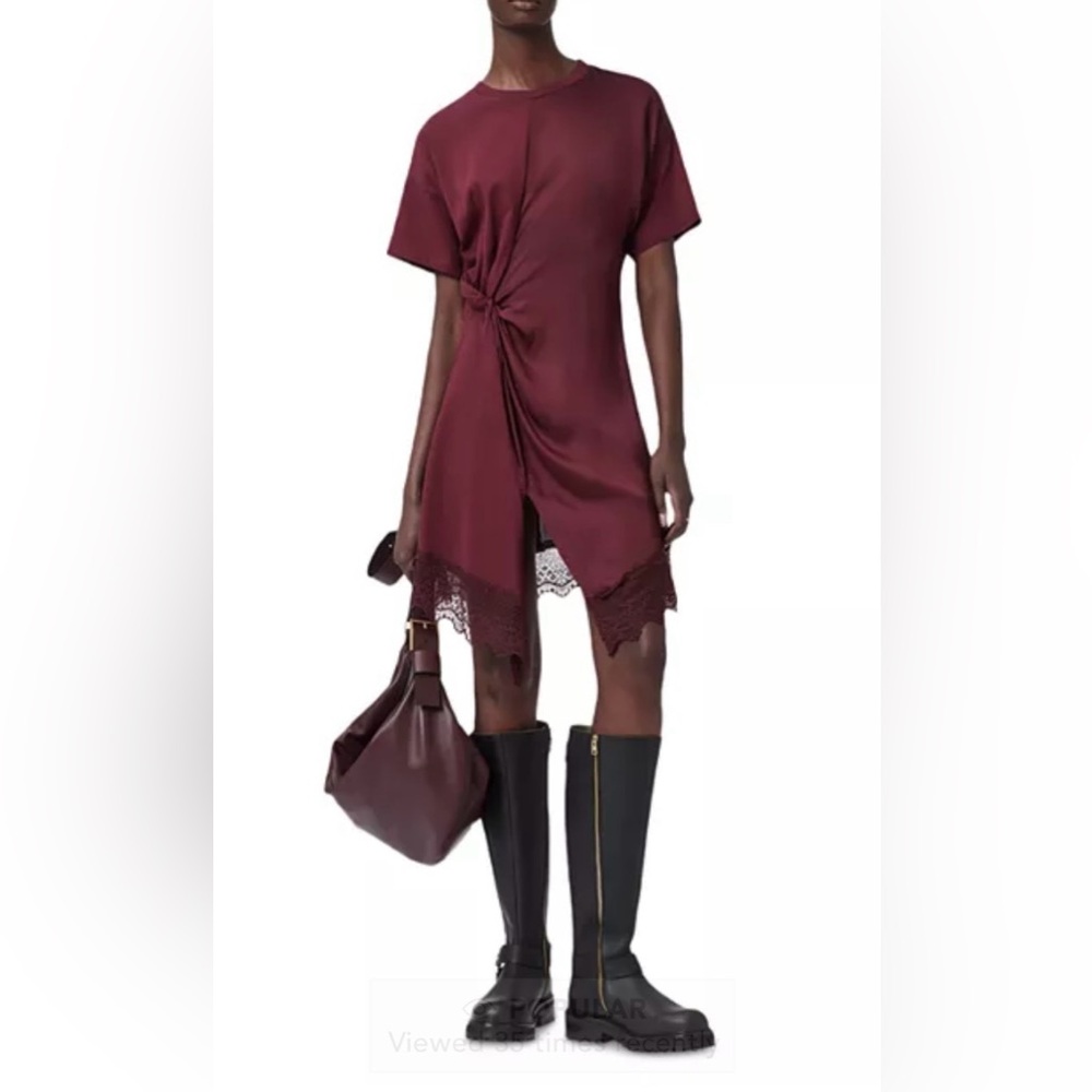 ALLSAINTS Lana Lace Dress, burgundy
